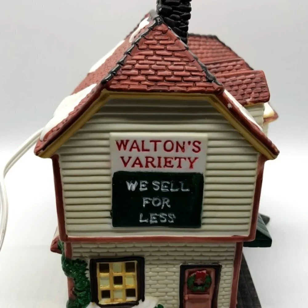Walton’s 5 & 10 Five and Dime Lighted Christmas Village House Collector Edition